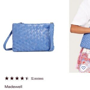 Madewell Blue Woven Leather Crossbody